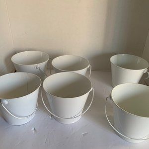 New Celebrate It White 6 piece Pails, buckets Party Supplies